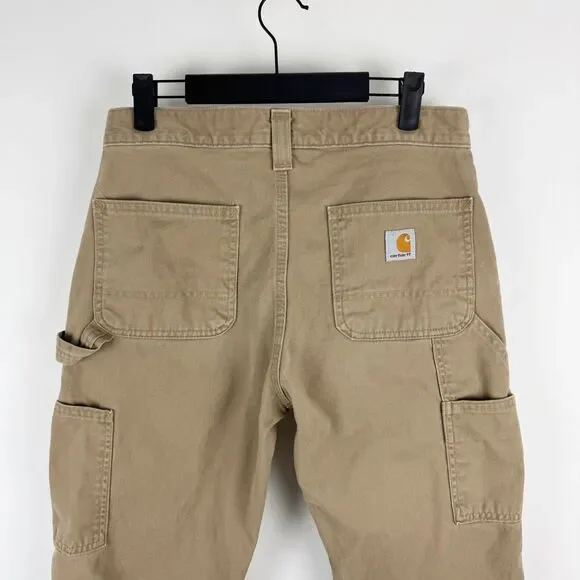 Carhartt B324 DKH Pants Men's 30x30 Work Relaxed Fit Tan Utility Carpenter - Picture 5 of 16